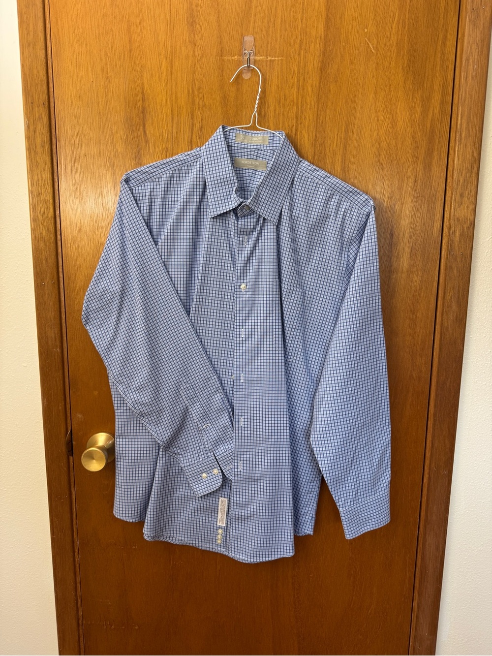 Nordstrom Men's Light Blue Micro-Check Dress Shirt